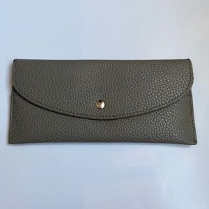 Grey Vegan Leather slim Wallet